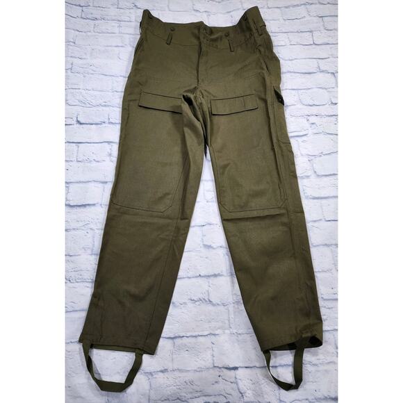 Czech Military Pants MENS 40X32 Green Army Cargo Utility Stirrup Trousers
